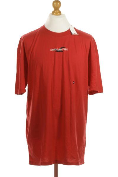 Červené Jednoduché Pánské Tričko S Krátkým Rukávem Vel. XL