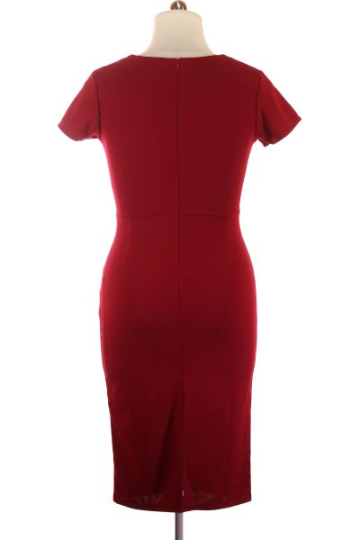 Červené Pouzdrové šaty s Krátkým Rukávem Vel. L | Second Hand