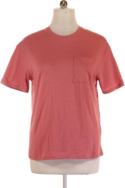 Růžové Jednoduché Pánské Tričko S Krátkým Rukávem Vel.  M