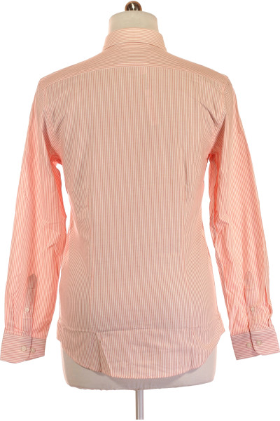 Růžová Vzorovaná Pánská Košile s Dlouhým Rukávem Vel. L | Outlet
