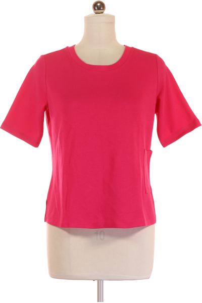 Růžové Jednoduché Dámské Tričko S Krátkým Rukávem Vel. 38