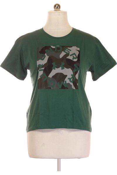 Zelené Pánské Tričko s Krátkým Rukávem a Potiskem Vel. L | Outlet