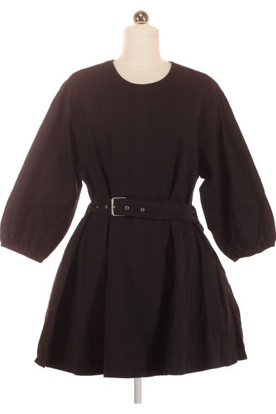 Černé Džínové šaty S Krátkým Rukávem Vel. 36