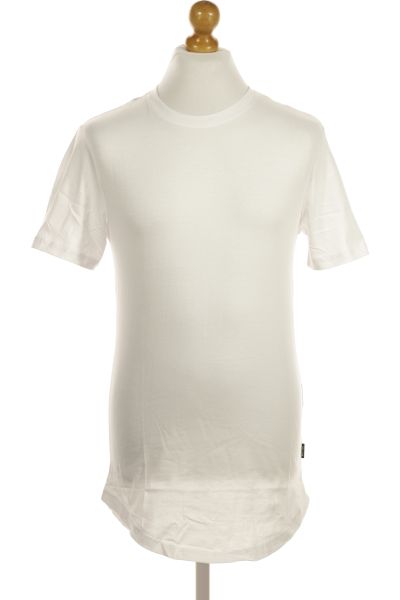 Bílé Jednoduché Pánské Tričko S Krátkým Rukávem Vel. S