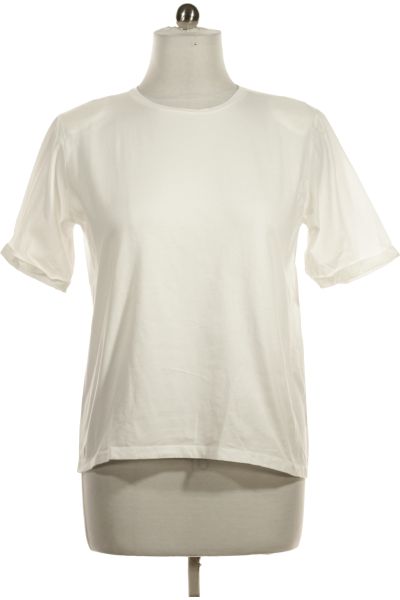 Bílé Jednoduché Dámské Tričko S Krátkým Rukávem Vel.  XL