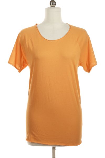 Oranžové Jednoduché Dámské Tričko S Krátkým Rukávem Vel.  M
