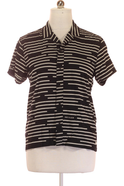 Černobílá Vzorovaná Pánská Košile S Krátkým Rukávem