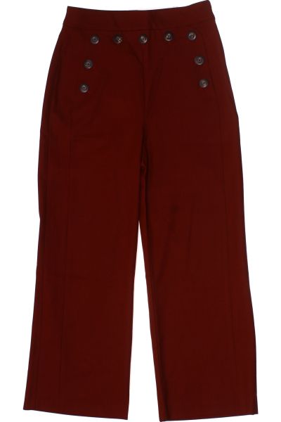 Červené Dámské Kalhoty S Vysokým Sedem MANGO Vel. 34