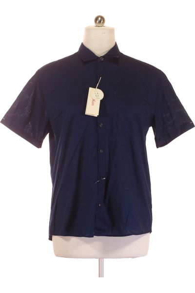 Modrá Vzorovaná Pánská Košile S Krátkým Rukávem Vel. XL