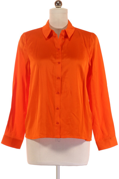 Oranžová Společenská Košile S Dlouhým Rukávem Vel. M