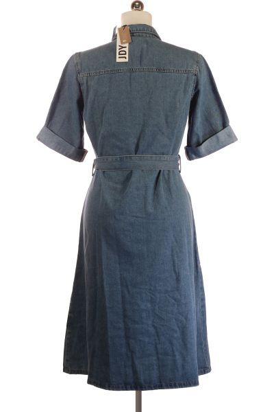 Modré Džínové šaty s Krátkým Rukávem Vel. 38 | Outlet