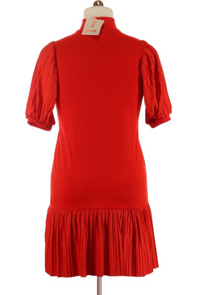 Červené Společenské šaty s Krátkým Rukávem | Outlet