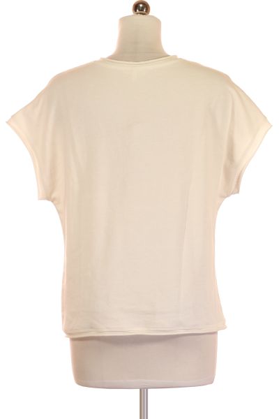 Bílé Jednoduché Dámské Tričko s Krátkým Rukávem Vel. 38 | Second Hand