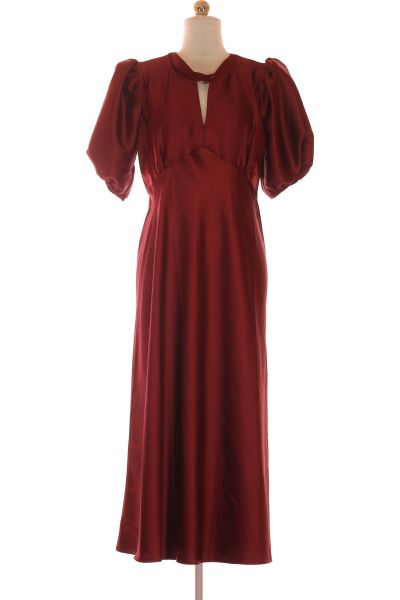 Červené Společenské šaty S Krátkým Rukávem Vel.  42