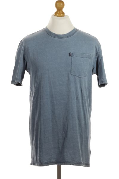 Modré Jednoduché Pánské Tričko s Krátkým Rukávem Vel. M