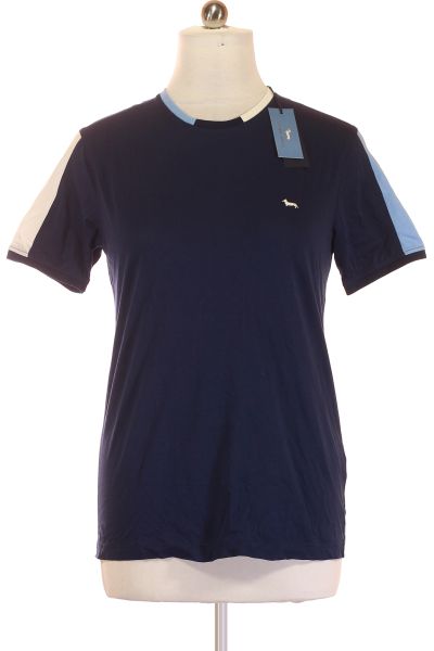 Modré Jednoduché Pánské Tričko S Krátkým Rukávem Vel. L