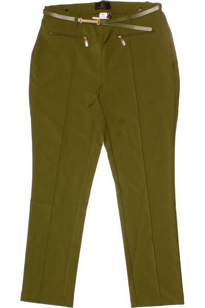 Zelené Dámské Rovné Kalhoty Alfredo Pauly Outlet