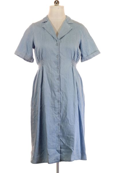 Modré Džínové šaty S Krátkým Rukávem VERO MODA Vel.  44
