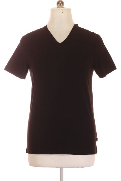 Černé Jednoduché Pánské Tričko S Krátkým Rukávem Vel. M