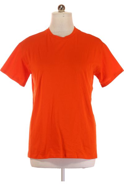 Oranžové Jednoduché Pánské Tričko Vel.  S Outlet