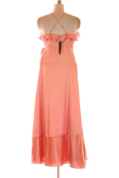 Růžové Společenské šaty s Krátkým Rukávem Vel. 36 | Outlet