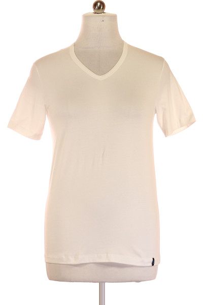 Bílé Jednoduché Pánské Tričko S Krátkým Rukávem Vel. XL