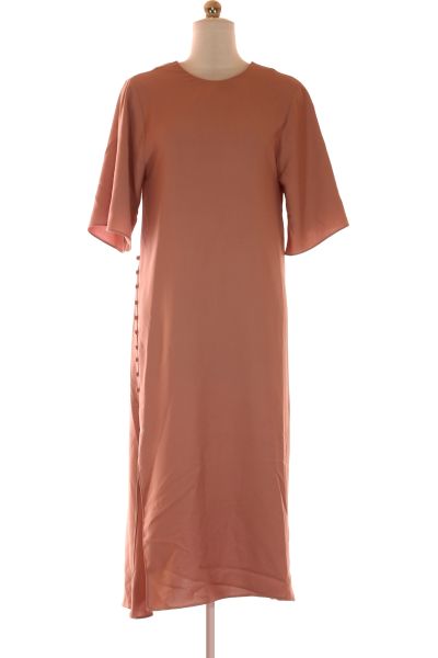 Růžové Společenské šaty S Krátkým Rukávem Vel.  36