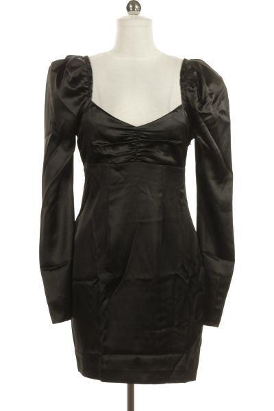 Černé Pouzdrové šaty Šaty S Dlouhým Rukávem Vel. 36