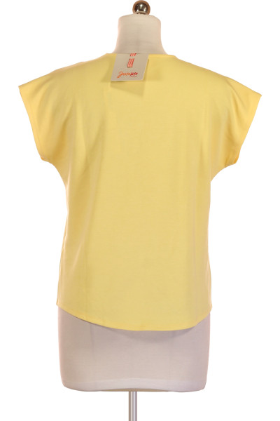 Žluté Jednoduché Dámské Tričko s Krátkým Rukávem Vel.  40