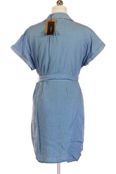 Modré Džínové šaty s Krátkým Rukávem VERO MODA Vel.  M