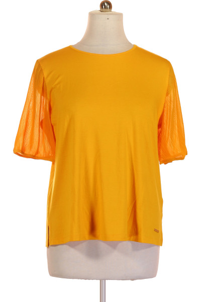 Oranžové Jednoduché Dámské Tričko S Krátkým Rukávem