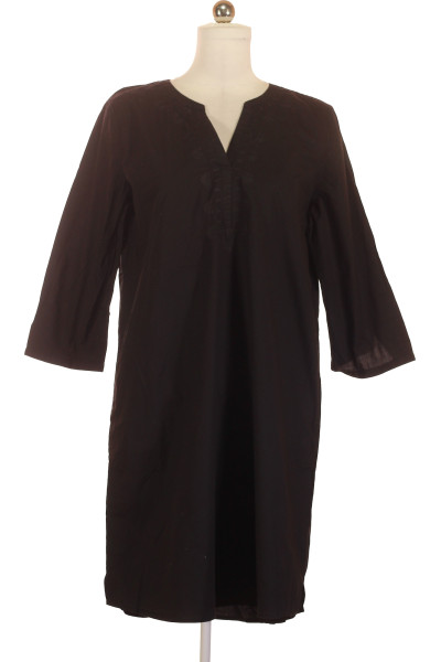 Černé Letní šaty S Krátkým Rukávem Outlet Vel. 42