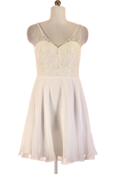 Bílé Svatební šaty Šaty Bez Rukávů Laona Outlet Vel.  36