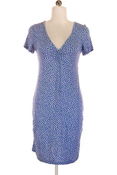 Modré Letní šaty S Krátkým Rukávem Outlet Vel. 36