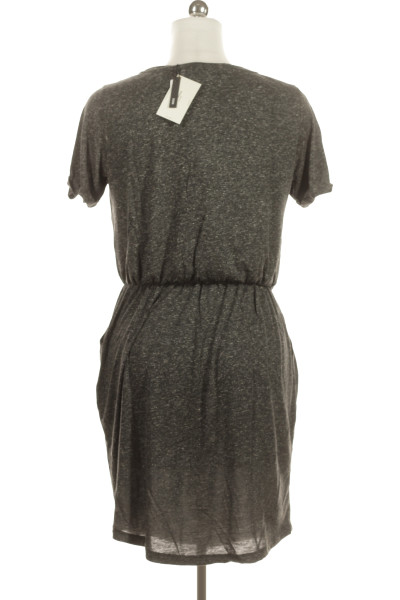Šedé Polyesterové Letní šaty s Krátkým Rukávem VERO MODA
