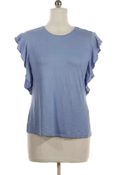 Modré Jednoduché Dámské Tričko S Krátkým Rukávem
