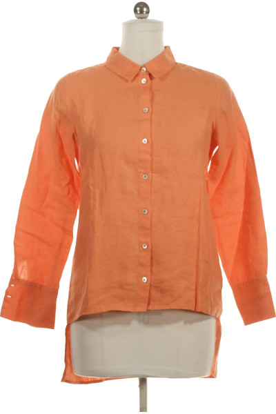Oranžová Lněná Letní Košile S Dlouhým Rukávem THOM By Thomas Rath