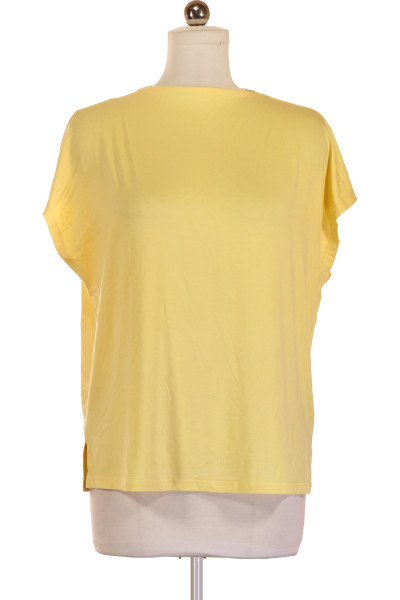 Žluté Jednoduché Dámské Tričko s Krátkým Rukávem Vel. 40