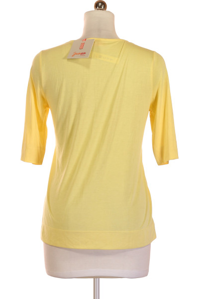 Žluté Jednoduché Dámské Tričko s Krátkým Rukávem Vel. 38