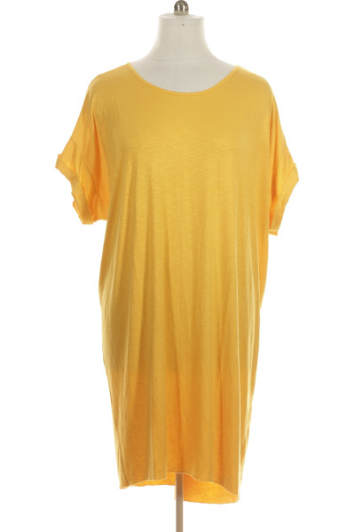 Oranžové Letní šaty S Krátkým Rukávem Outlet Vel. 54