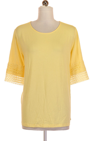 Žluté Jednoduché Dámské Tričko S Krátkým Rukávem Alfredo Pauly Vel. 42