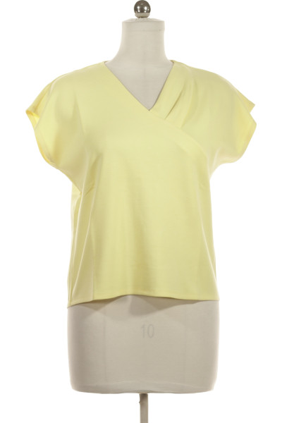 Žluté Jednoduché Dámské Tričko S Krátkým Rukávem