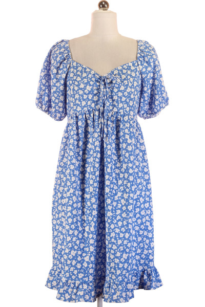 Modré Letní šaty S Krátkým Rukávem Dorothy Perkins Vel. 40