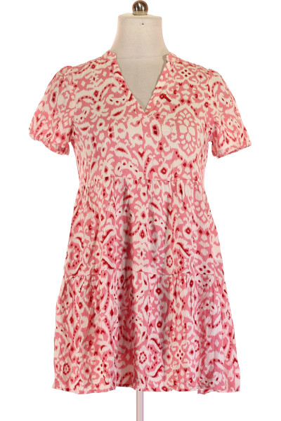Růžové Letní šaty S Krátkým Rukávem ONLY Outlet Vel.  L