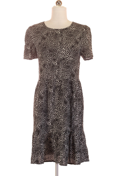 Černobílé Letní šaty S Krátkým Rukávem VILA Vel. 36