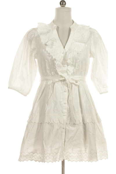 Bílé Společenské šaty S Krátkým Rukávem River Island Vel.  38