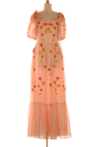 Růžové Letní šaty S Krátkým Rukávem Frock And Frill Vel. 38