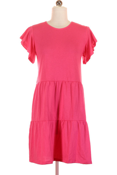 Růžové Letní šaty S Krátkým Rukávem VILA Outlet Vel. S