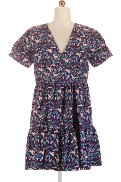 Barevné Letní šaty S Krátkým Rukávem Louche Outlet Vel.  M