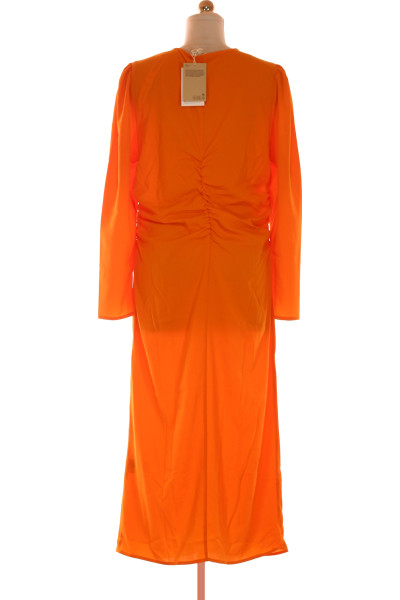 Oranžové Společenské Šaty s Dlouhým Rukávem Monki Vel. 48